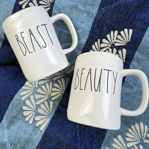Beauty + Beast Mugs Coffee Cup Rae Dunn Artisan Collection By Magenta White